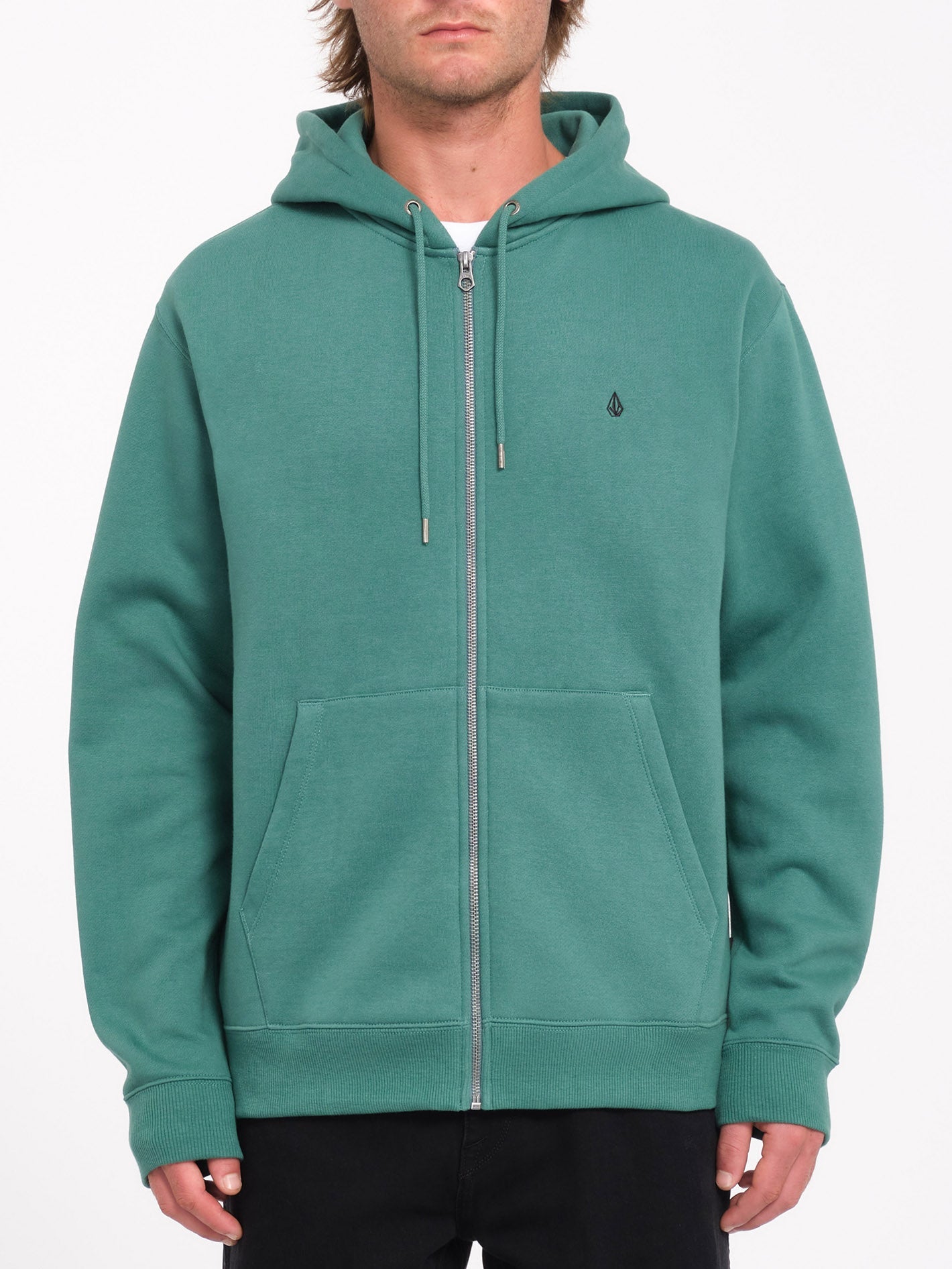 Sweat à capuche zippé Single Stone - SEA GREEN