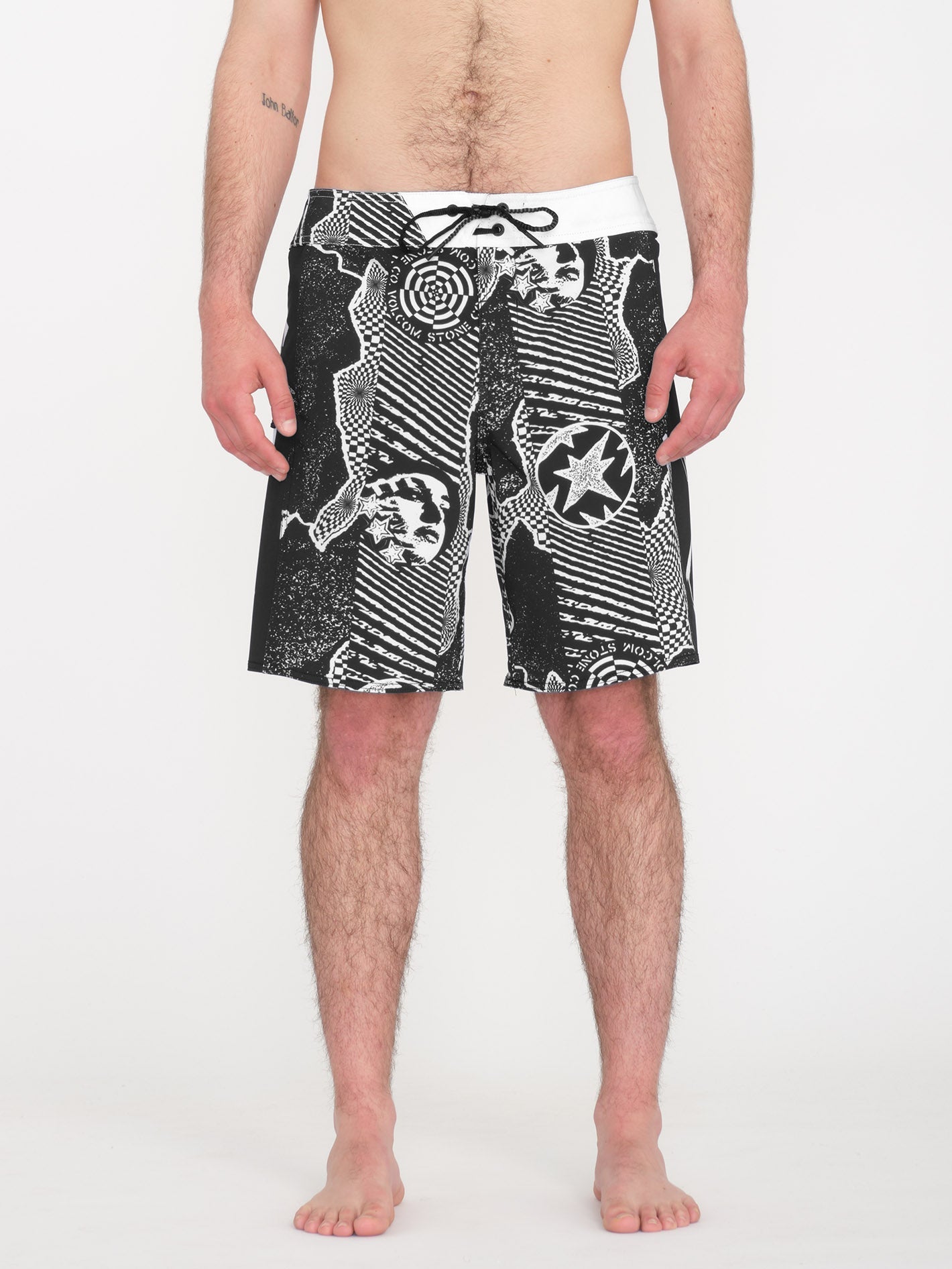 Boardshort Lido Iconic Mod 19" - BLACK WHITE