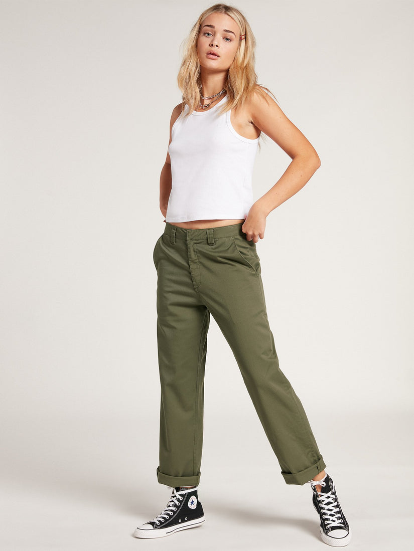 Frochickie Boyfriend Chino Pant - ARMY GREEN COMBO (B1131905_ARC) [3]